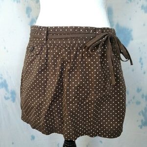 American Eagle brown polka dot mini skirt size 2